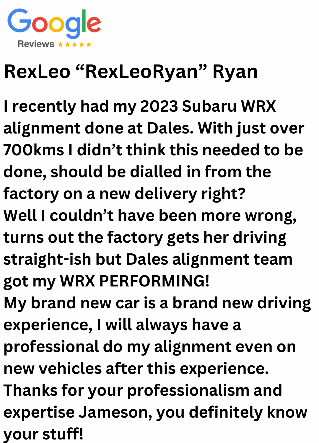 2023 Subaru Wrx Wheel Alignment Dales Auto Service (2)