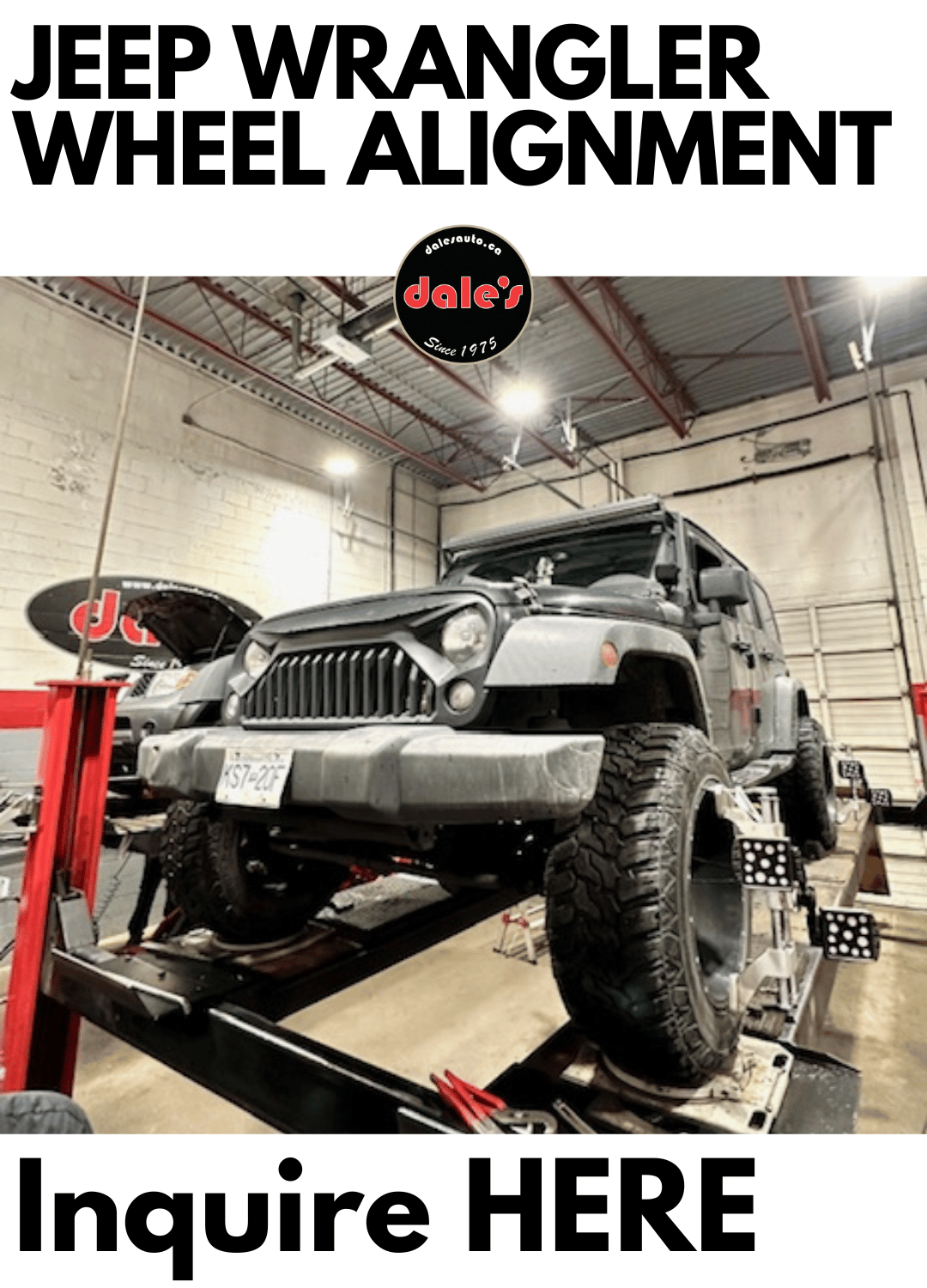 Jeep Wrangler Wheel Alignment Dales Auto Service (1) Jeep Wrangler Wheel Alignment Dales Auto Service (1)