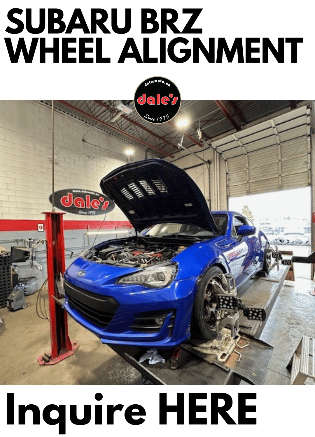 Subaru Brz Wheel Alignment at Dales Auto Service (1) Subaru Brz Wheel Alignment at Dales Auto Service (1)