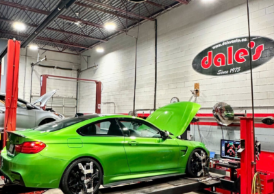 Java Green Bmw M4 Suspension Repair & Alignment | Dale's Auto Service | Dales Auto Service 604-530-9160 | Auto Repair, Brakes, Tires, Wheel Alignment Service Near Me