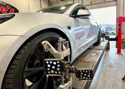 Tesla Model 3 in for Suspension Repair & Upgrades | Dale's Auto Service | Dales Auto Service 604-530-9160 | Auto Repair, Brakes, Tires, Wheel Alignment Service Near Me