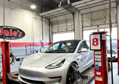 Tesla Model 3 in for Suspension Repair & Upgrades | Dale's Auto Service | Dales Auto Service 604-530-9160 | Auto Repair, Brakes, Tires, Wheel Alignment Service Near Me